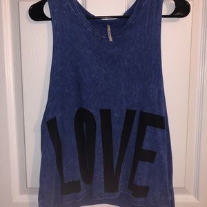 Love-Hate blue muscle tank